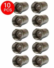10 x RG6U F-Type Hex Crimp On Connector Coax Coaxial Cable Adapter TV Satellite