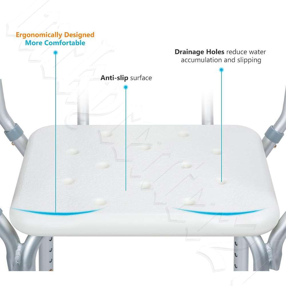 Shower Bathtub Bench Stool Nonslip Seat Adjustable Height Medical