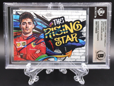 CHARLES LECLERC SIGNED 2020 TOPPS CHROME FORMULA 1 #TT4 RISING