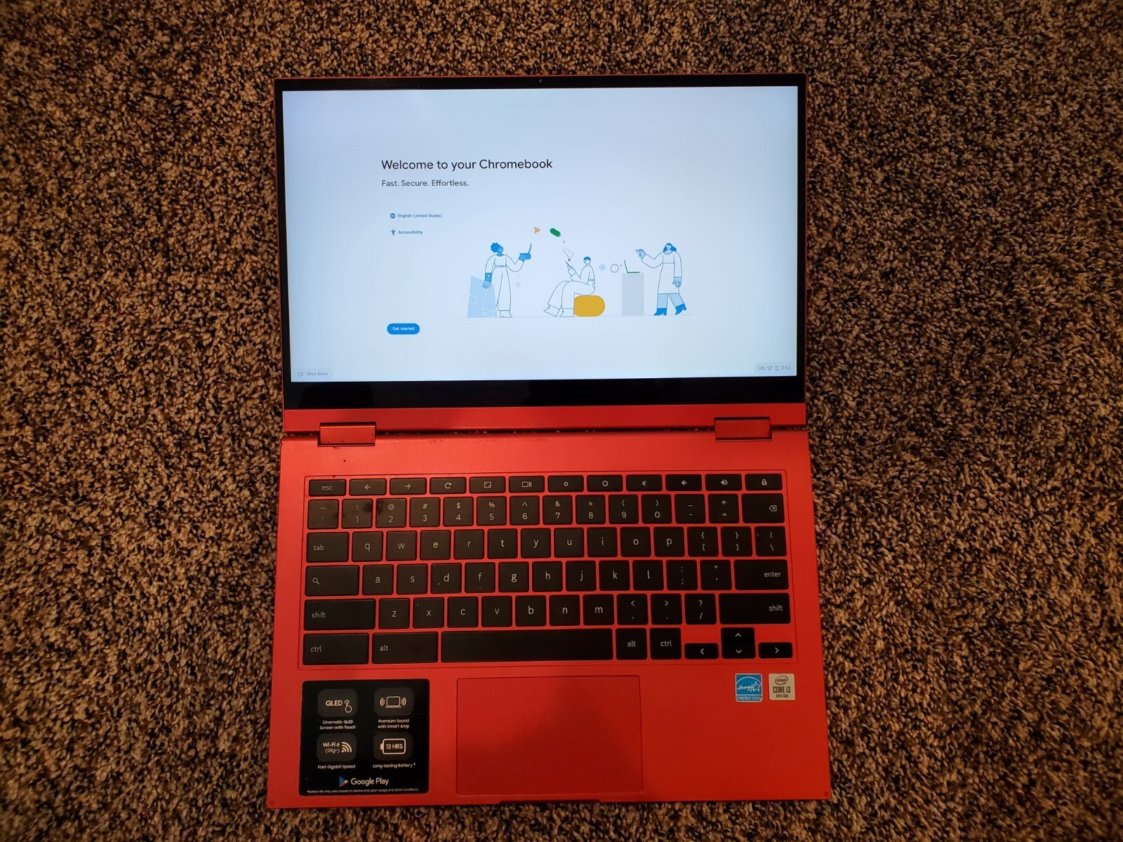 Samsung galaxy chromebook 2 - 13. 3" qled(intel i3 8gb 128gb emmc) xe530qda-ka1us