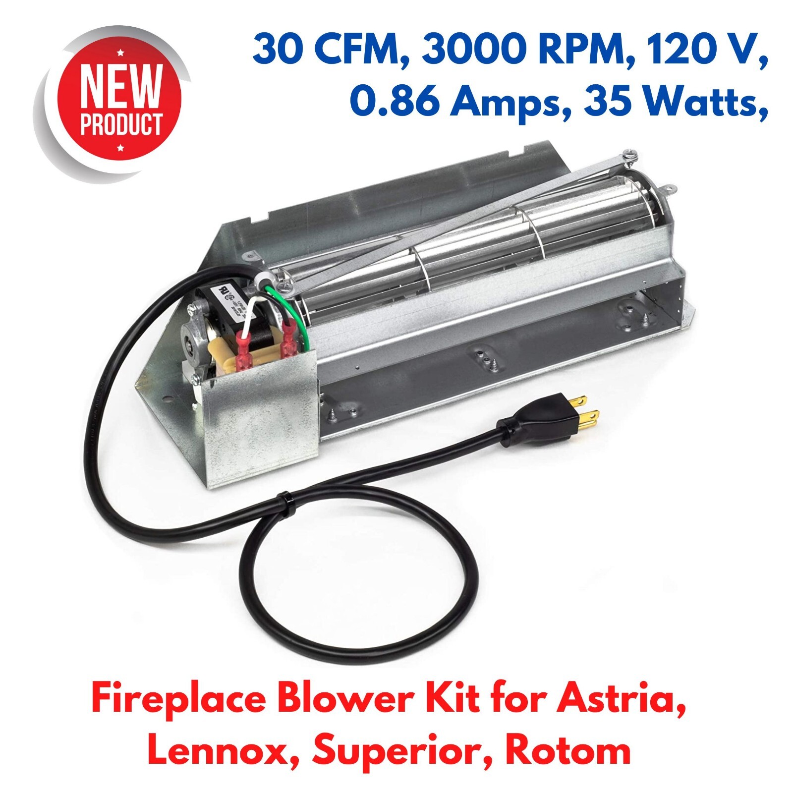 Fireplace Blower Fan Kit Quiet Replacement for Astria, Lennox, Superior,  Rotom | eBay
