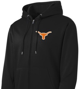 New Longhorns Jacket Full Zip Hoodie Black Hooded Texas Front Zipper Sweatshirt | eBay