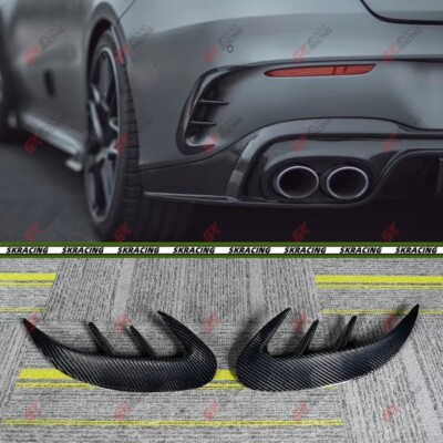 For Benz CLA45 AMG W118 20-23 Real Carbon Fiber Rear Bumper Side Splitters Fins