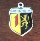 Vintage 800 Silver Mannheim Germany Enamel Shield Travel Bracelet Charm Reu — photo 2