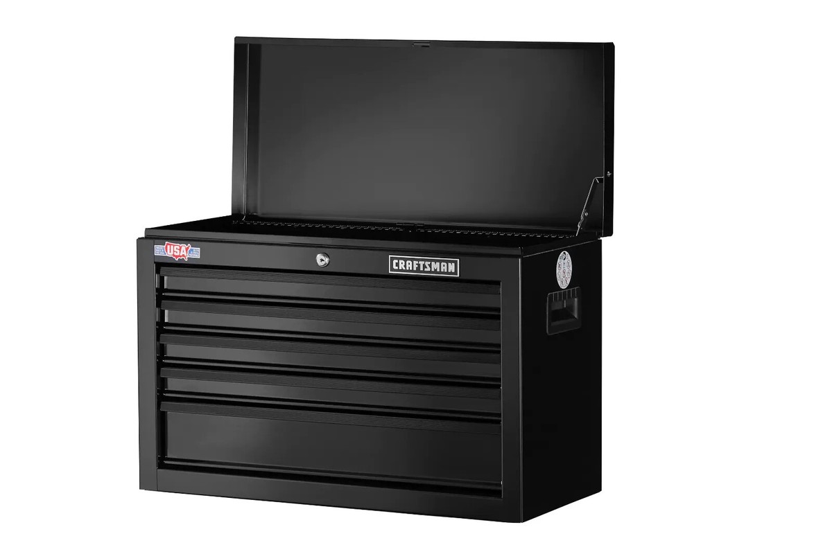 CRAFTSMAN 1000 Series 5-Drawer Ball-bearing Steel Tool Chest Black