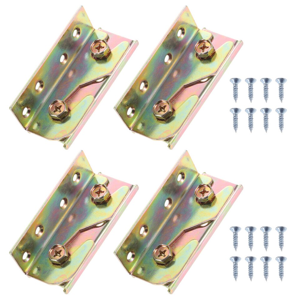 4 Pcs Heavy Duty Bed Hinge Rail Brackets Nomortise Fittings Toddler eBay