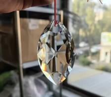 63mm Sonnenfänger Glas Kristall Prisma Anhänger Deko Lichtfänger Pferdeauge Klar