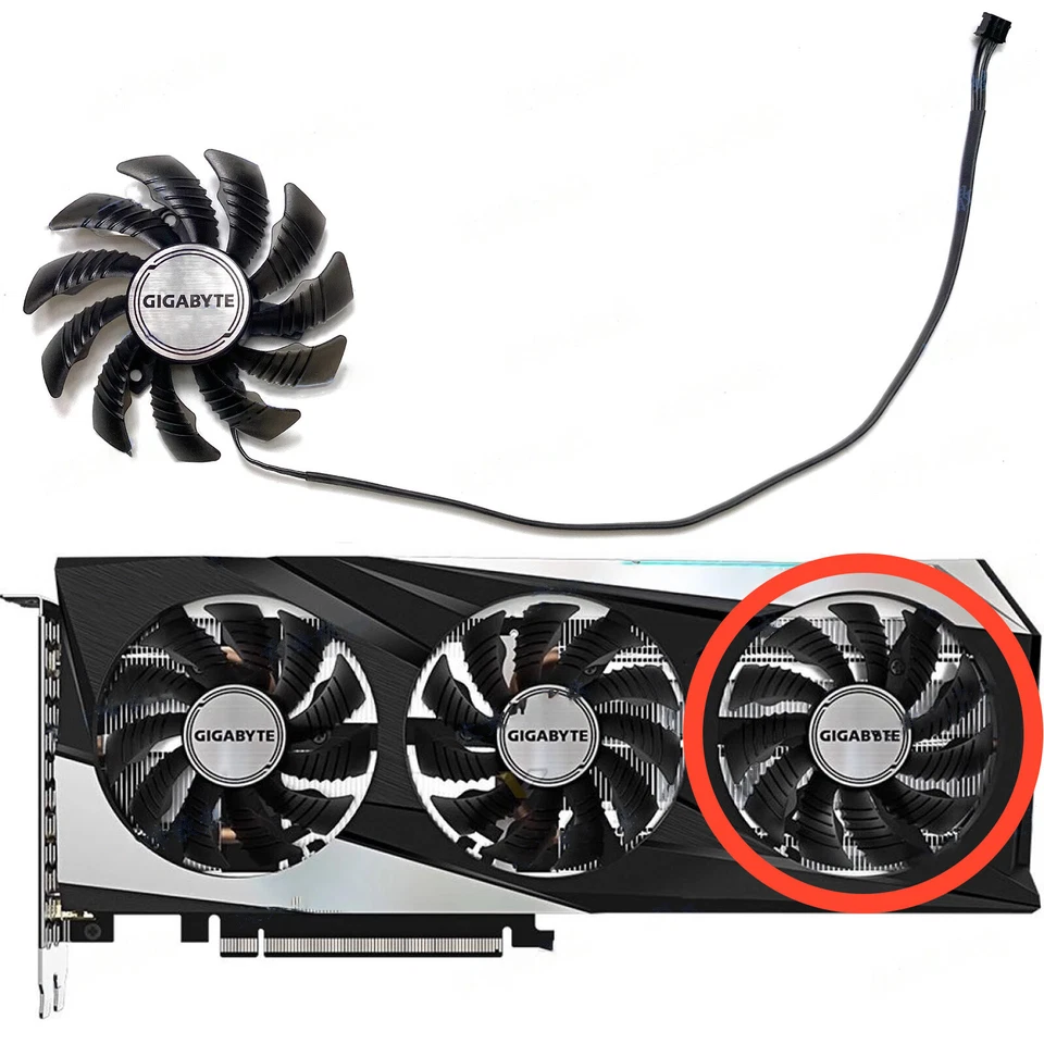 PLD08010S12HH Graphics Card Fans Cooler Fan for GIGABYTE RTX3060 3060ti/GAMING - Image 2 of 4