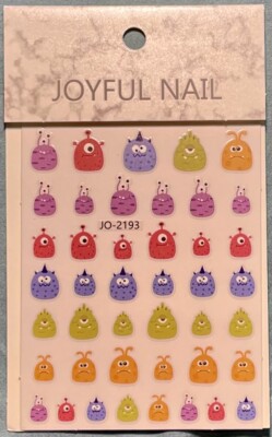Nail Stickers Art Decal DIY Design 3D Waterproof Monster Polka Dot Silly JO-2193