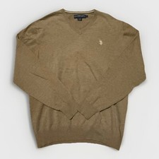 U.S. POLO ASSN. Sweater Men  s L Brown Preppy V Neck