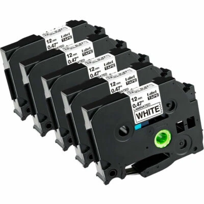 5X Compatible Label Tape for Brother P-Touch PT-H110 PT-E110 TZe-231 TZ231 12mm