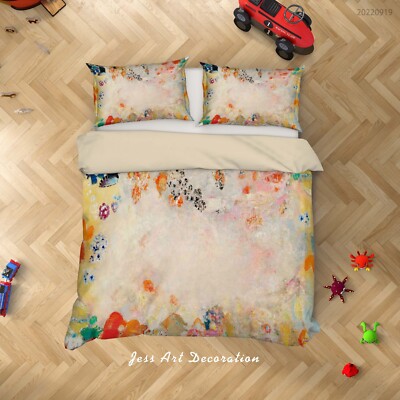 3D Flowers Flora Oil Painting Quilt Cover Set Bedding Sets Pillowcases Queen