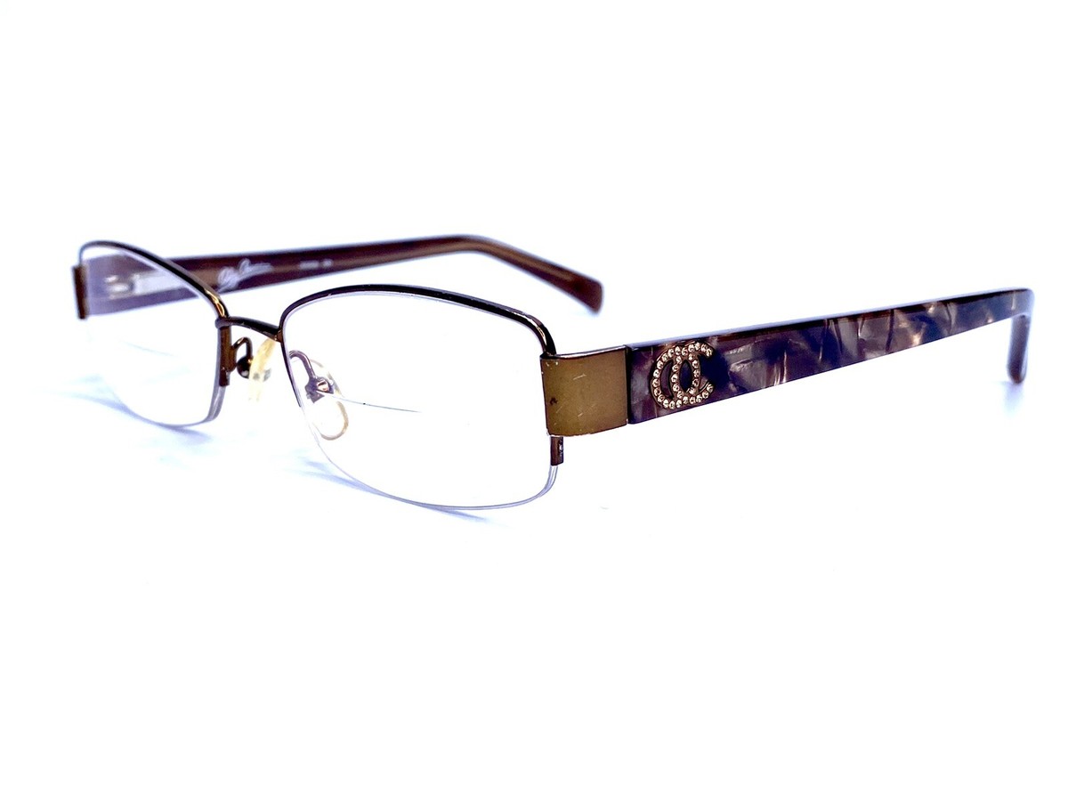Oleg Cassini OC0132 200 ITM Sunglasses Brown Marble Rhinestone Logo 51-18-140 K6 Oleg Cassini Women main image 2