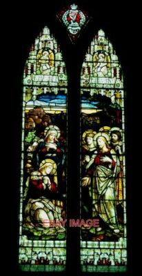 PHOTO  DOWNPATRICK - DOWN CATHEDRAL INTERIOR - STAINED GLASS WINDOW ON SE WALL