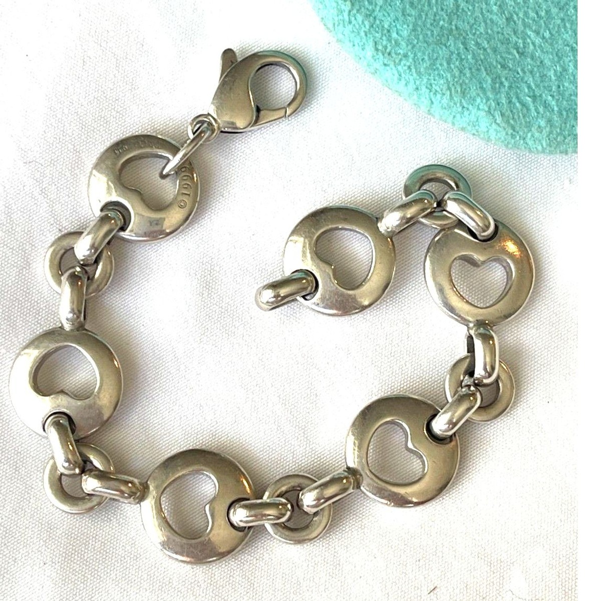 Authentic Tiffany & Co. Sterling Silver 1999 Open Heart Link Authentic Tiffany & Co. Sterling Silver 1999 Open Heart Link