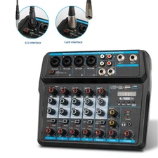 6-Channel Bluetooth Digital Audio Mixer Mixing Amplifier Home Recording Mixer