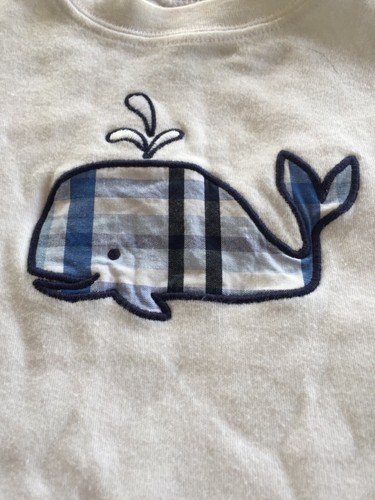 Gymboree Boys White Blue Plaid Whale Short Sleeve One Piece 18 Months 2T - Picture 2 of 6