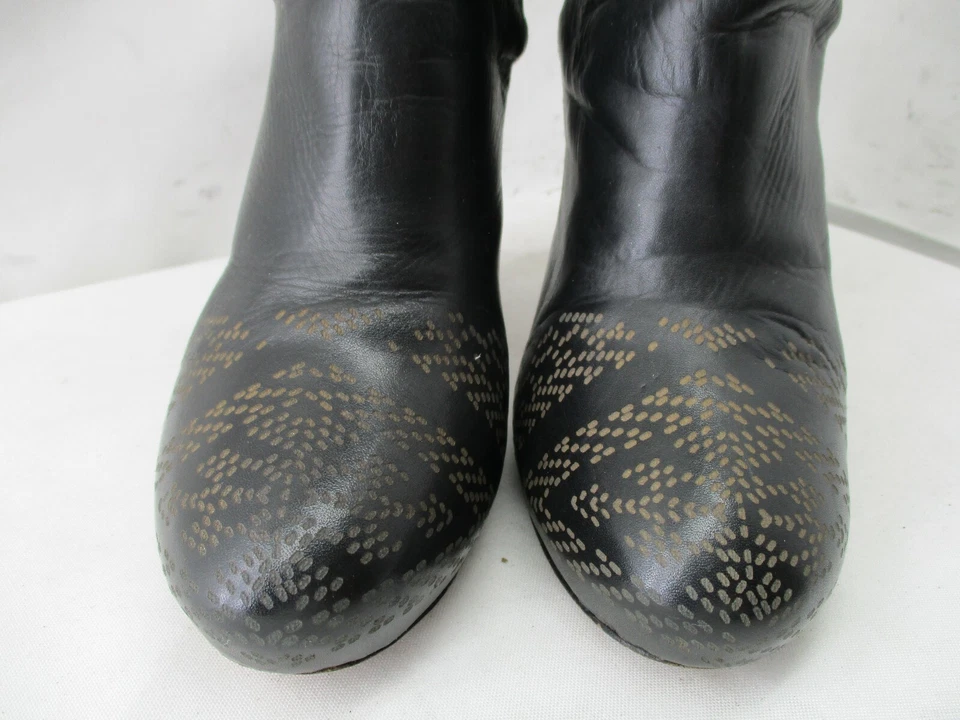 Botines Cynthia Vincent de cuero negro de tacón alto para mujer talla 8 Foto 3 de 4