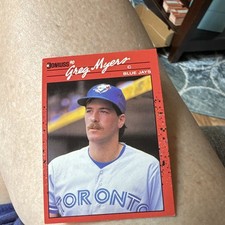 Donruss 1990 Base Set Greg Myers #706 Toronto Blue Jays MLB Baseball Card