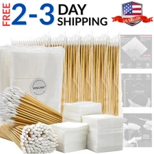 Gun Cleaning Supplies - Gun Cleaning Patches and Long Cotton Swabs Set, 6" Co...