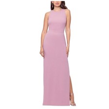 Betsy Adam Women's Formal Dress Size 4 Pink Column Gown Cutout Draped Back