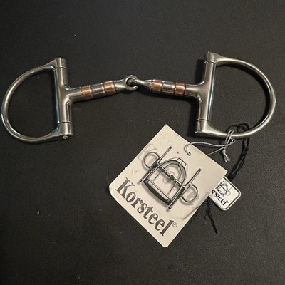 4.75  Korsteel Copper Stainless Steel Roller D Ring Snaffle Pony Horse 4 3/4 Bit