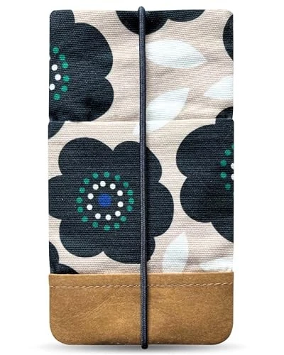 Moin Padded Canvas Phone Sleeve with Rubber Closure - Handmade Phone Case - Picture 8 of 8