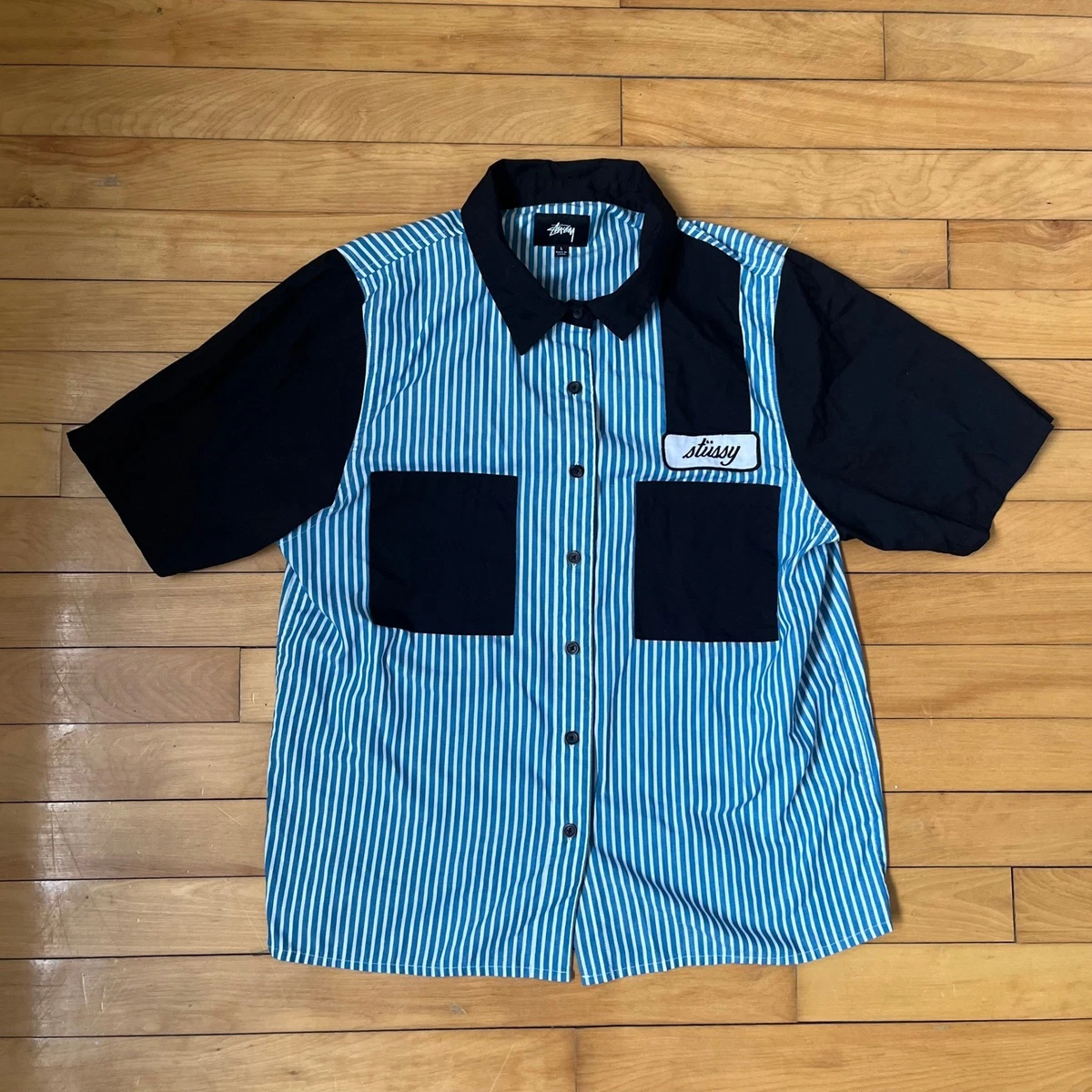 Stussy Short Sleeve Striped Casual Button-Down Shirts for Men for 