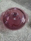 Vintage Vision Cranberry 5L Dutch Oven Corning Ware Glass Pot w/ Pyrex Lid USA