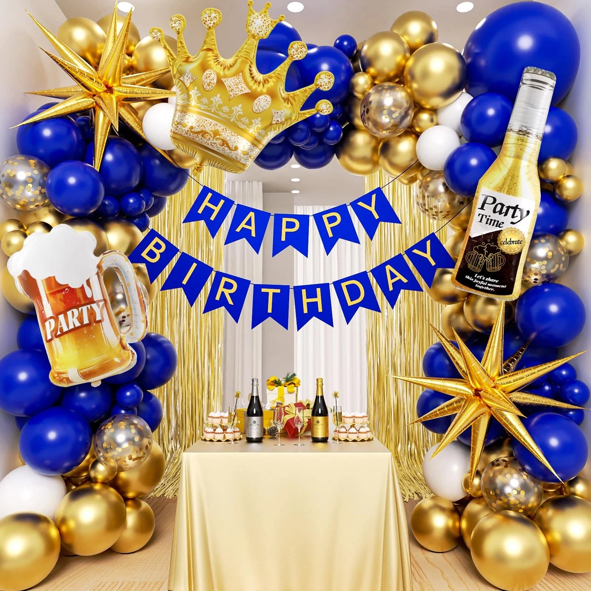 Western Happy Birthday Blue Bandana Cowboy Foil Happy Birthday Centerpiece 14.5 39938332679