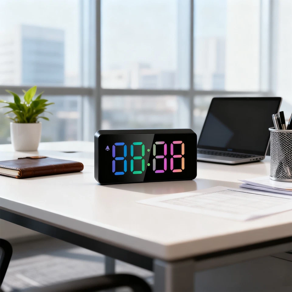 Hot-selling LED electronic alarm clock with 13-color adjustable night light - Image 4 of 4