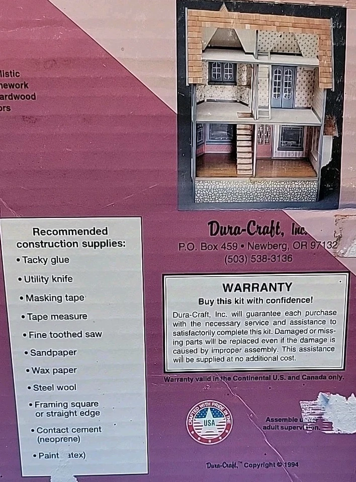 Mansiones Linfield Dura-Craft vintage en casa de muñecas miniatura - completas Foto 4 de 4