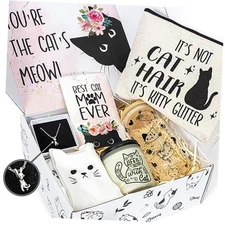 Cat Mom Gifts For Women, Funny Cat Lovers Themed Gift Box For Mother's Day, 