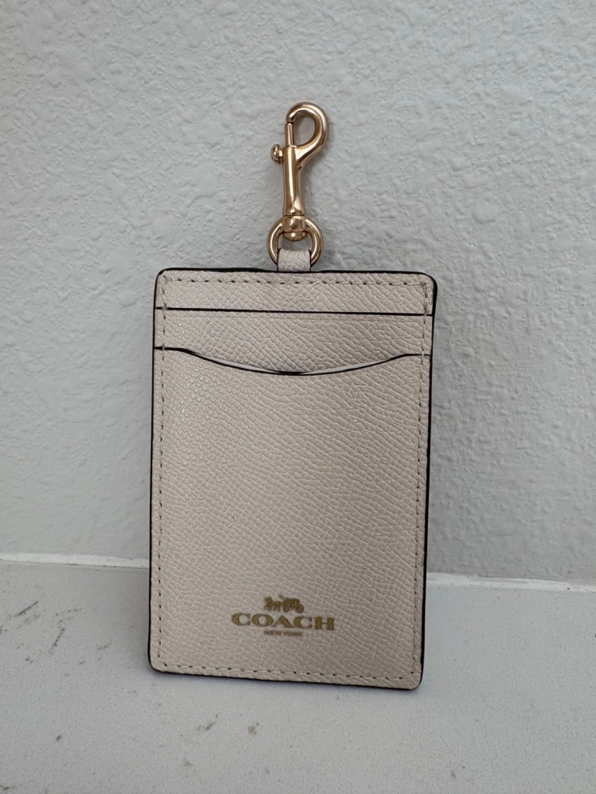Tag, Light Beige, With Gold Tone Clip
