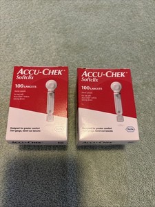 2 NIB - Accu Chek Softclix Lancets 200 Ct. Factory Sealed Boxes