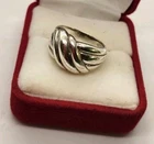 Vintage Sterling Silver Puffy Knot Ring Statement Ring Size 9 Wide Dome Twisted