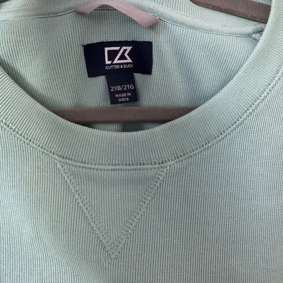 Sudadera Cutter And Buck Acanalada Cuello Redondo Aqua Para Hombre Talla 2XB  Foto 2 de 4