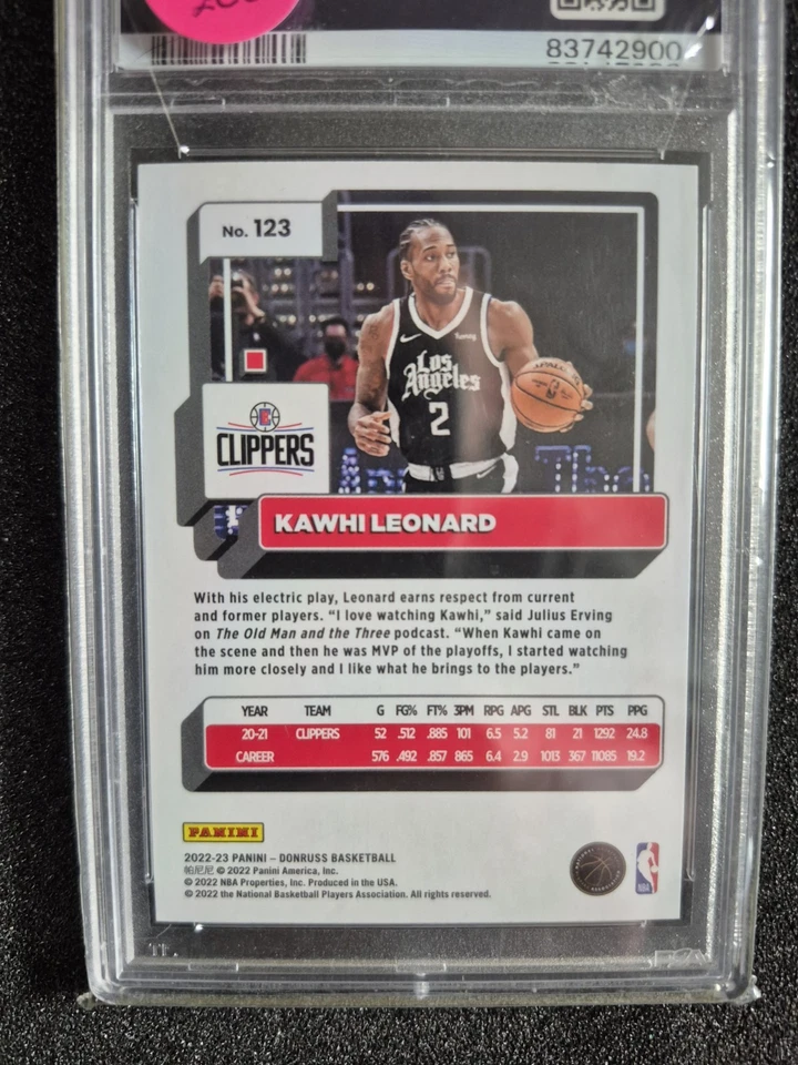 Donruss #123 Kawhi Leonard 2022 💎 GEMA 10 💎 POP 1 ❗️🐲 ELECCIÓN DRAGÓN 🐲 Foto 4 de 4