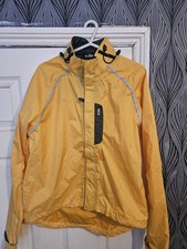 Gill Mens Yellow Zip Up Thin Rain Jacket Coat Size Uk XS Waterproof Pu Coated