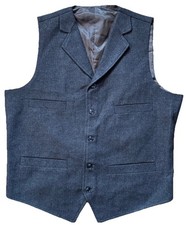 UNBRANDED CLASSIC TAILORED 4-POCKET OLIVE/GREEN TWEEDY WAISTCOAT/VEST M