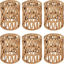 6 Pack Rattan Lamp Shades Boho Hanging Light Lamp Shades, Woven LampShades
