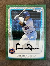 CESAR PUELLO 2011 Bowman Chrome Prospects GREEN XFRACTOR Mets  BCP-177 SP