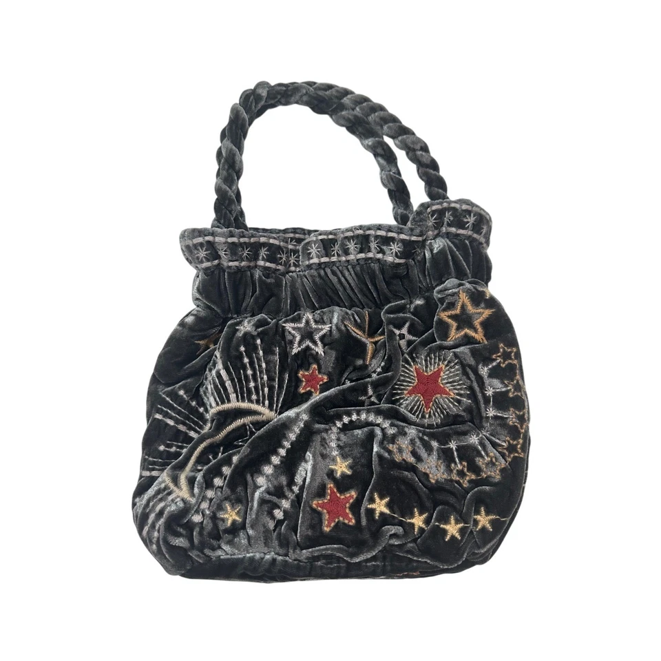 Johnny Was JWLA Callisto 天鹅绒刺绣水桶袋波西米亚时尚 — 第 2/4 张图片