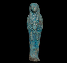 Antigua estatua egipcia antigua Shabti de loza azul rara figura Shabti