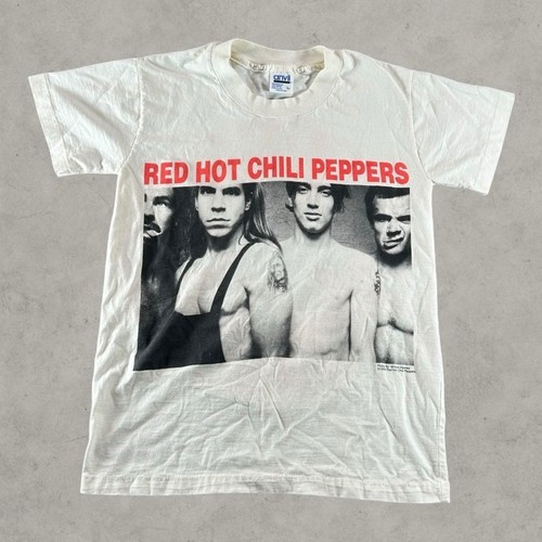 Vintage Red Hot Chili Peppers Shirt Mens Large White 1990 Portrait Band Tee Tour