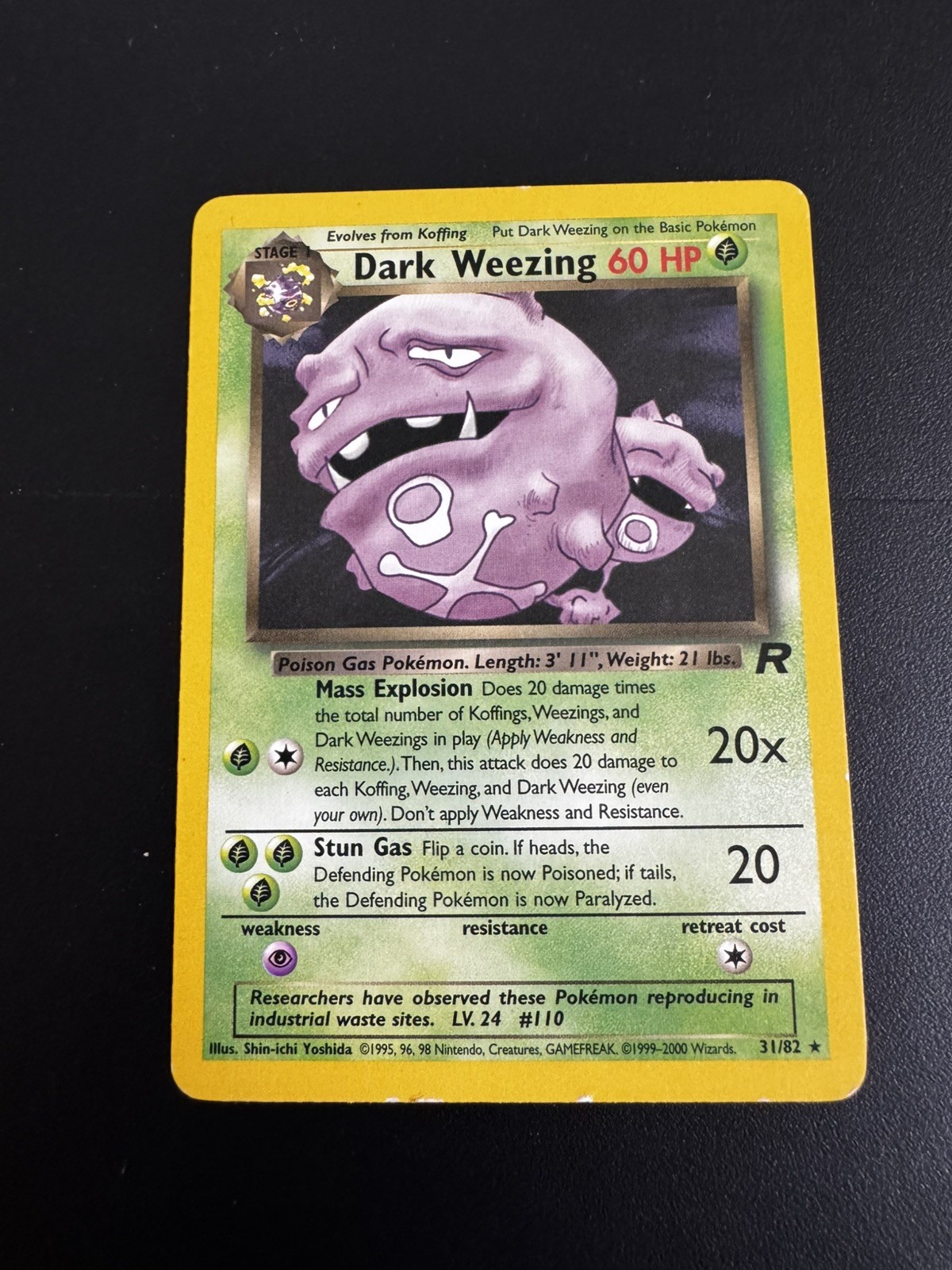 Pokemon TCG Dark Weezing Holo 14/82 Team Rocket Unlimited LP/MP