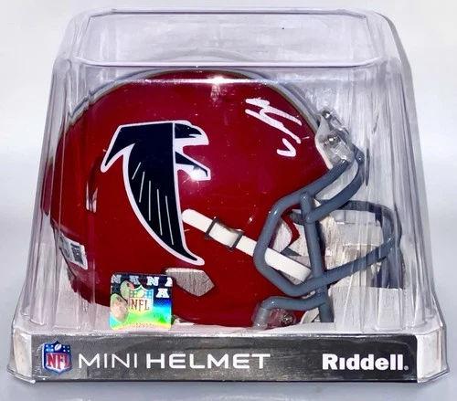 Bijan Robinson Signed Riddell Throwback Speed Mini Helmet Auto *Beckett Witness*