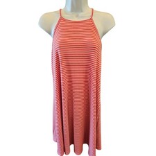 Love fire ribbed orange summer flirty mini dress EUC small coquette comfort
