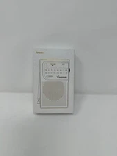 Vondior Portable AM/FM Radio – Silver – Compact Battery Operated w/ Antenna