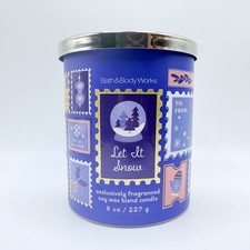 NEW BATH & BODY WORKS LET IT SNOW SOY WAX BLEND SCENTED SINGLE WICK CANDLE 8 OZ